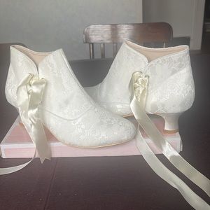 #Ivory Lace Boots